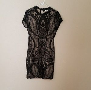 Black and Nude mesh dress